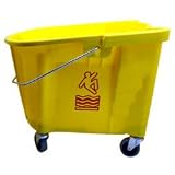 Yellow 35 Quart Bucket w/3 Casters (10-0617) Category: Mop Bucket Wringers