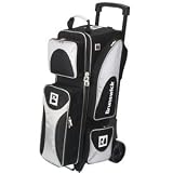 Flash Players Series Black/Silver Triple Bowling Ball Roller Bag