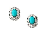 Antique Style Turquoise Earrings in Sterling Silver