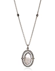 Moritz Glik "Kaleidoscope" 14K White Gold Floating Diamond Oval Pendant Necklace