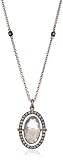 Moritz Glik "Kaleidescope" 14K White Gold Floating Diamond Oval Pendant Necklace