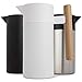 Stainless Steel Thermal Coffee Carafeâ€‹ - â€‹Double-Walledâ€‹ â€‹Vacuum Insulatedâ€‹ â€‹Thermos and Beverage Pot â€‹- â€‹Compact, Travel-Sizeâ€‹ â€‹Strainerâ€‹ â€‹forâ€‹ Tea, â€‹Infused Drinks and Water â€‹- 40 Fl oz, White