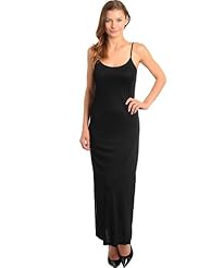 Draped Stretchy Slit Scoop Neck Full Length Sleeveless Spaghetti Strap Polyester/Rayon/Knit Club Dress 