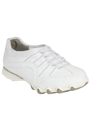 Comfortview Wide Tory Elastic Lace Sneaker (White,7 M)