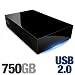 LaCie Hard Disk 750 GB USB 2.0 External Hard Drive, Design by Neil Poulton 301303U