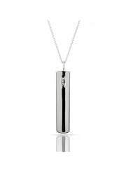 Bling Jewelry 925 Sterling Silver Modern Bar Pendant Necklace 16in