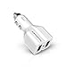 RAVPower Car Charger Rapid Dual USB Charger (15.5W / 3.1A) for iPhone, Samsung Galaxy, Nexus, HTC, Motorola, Nokia and More-White