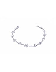 14K White Gold Diamond Stars Bracelet