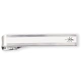 Rhodium-plated .01 Ct. Diamond Tie Bar
