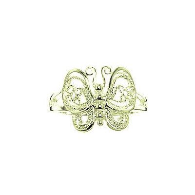 18Kt Gold over Sterling Silver Filigree Butterfly Toe Ring