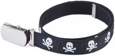 Military Kids Belt (33" fits up to a 33" waist, Black Skull)