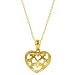 10K Yellow Gold Diamond Cut Heart Pendant w/ 18 Chain
