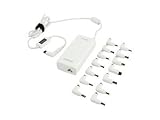 KOENIG 120W Slimline Notebook Netzteil LCD mit automatischer Spannungswahl weiss Display 15 Adapter Stecker
