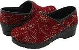 Sanita Women's Red Brocade Professional Clog - Original Collection