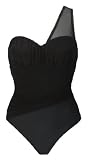 TravelSmith Womens Fantasizer Long Torso 1-Shoulder Bandeau Swimsuit
