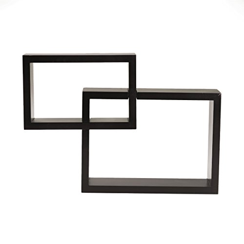 Melannco Overlapping Shelves (Espresso, Set of 2)