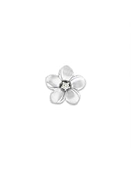 Plumeria Pendant with Diamond in 10K White Gold - 13mm