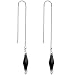 Handcrafted Classic Tuxedo 925 Silver Threader Earrings