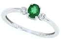 0.32ct Oval Emerald and Diamond Ring in 10Kt White Gold