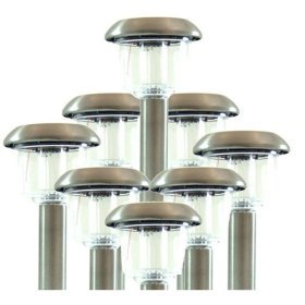 Quality Stainless steel solar powered garden lights 8 pack