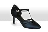 Produkt-Bild: Exclusive Dance Shoes Damen Tanzschuhe, schwarz Leder, 55mm Absatz