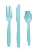 Creative Converting Premium Plastic Cutlery (Fork, Spoon, Knife) Assortment, Bermuda Blue Color, Package Of 24,   (Pack of 12)