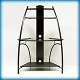 Jameson Computer Tower in Black Finish with Clear Glass by Studio Designs