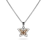 Eve's Addiction Diana's Gold and Silver Petite CZ Butterfly Pendant