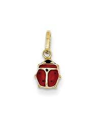 14k Yellow Gold Enameled Ladybug Charm