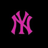 New York Yankees Car Window Decal Sticker Raspberry Pink 4"
