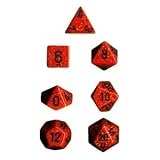 Chessex Dice: Polyhedral 7-Die Speckled Dice Set - Fire
