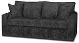 Fairview Ebony faux suede Laney Sofa