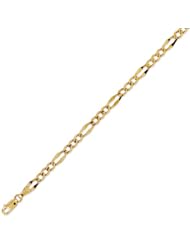14K Solid Yellow Gold Stamped Figaro Chain Bracelet 4.7mm (11/64 in.) - 8 in.