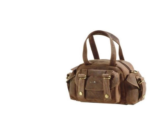 Henkeltasche, kleine Umh&auml;ngetasche Bowlingtasche - braun