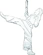 Sterling Silver Karate Girl Charm