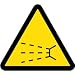 NMC ISO252AP Splash Hazard ISO Label with Graphic, 2" Length x 2" Width, Pressure Sensitive Vinyl, Black on Yellow