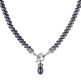 Honora Black Pearl Toggle Necklace