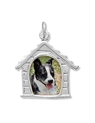 Sterling Silver Dog House Picture Frame Charm