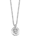 Sterling Silver Satin Finish Faith Hope Love Reversible Pendant with Cross, 18