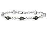 2 Carat Black and White Diamond 14K White Gold Bracelet