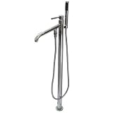 Kingston Brass KS8131DL Concord Pillar Roman Tub Filler With Telephone Shower Set, Polished Chrome
