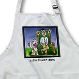 Londons Times Funny Dogs Cartoons - Collie Flower Ears - Aprons