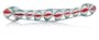 Don Wand Double Head Glass Pleasure Wand, Jade/White/Red Helix