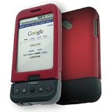 31h3EPg4KGL. SL160  HTC T Mobile G1 Google Cell Phone 2 Tone Red and Black Rubberize Textured Snap On Case Cover