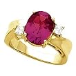 14K Yellow Gold Rhodolite Garnet and Diamond Ring