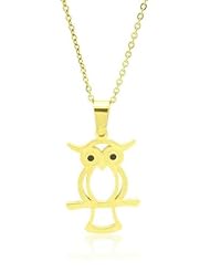 Chelsea Jewelry Premium Collections Various Gold Owl Shaped Pendant. 18 Inches Flat Cable Chain is Provided.