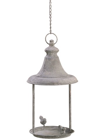 18 Hanging Metal Bird Feeder Antique Gray (Pack of 2)