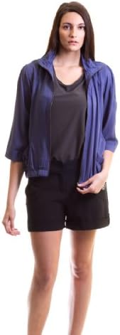 Rayon Zipper Casual Jacket Blue Plus Size XXXL