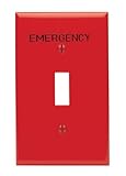 Leviton 80701-RE 1-Gang Toggle Device Switch Wallplate, Standard Size, Thermoplastic Nylon, Hot Stamped