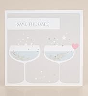 8 Champagne Wedding Save The Date Multipack Cards